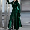 Stylish Chic Zipper Leather-Like Long Dress - Image 4