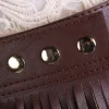 Tassels Fringed PU Leather Short Skirt - Image 3