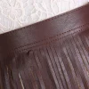 Tassels Fringed PU Leather Short Skirt - Image 5