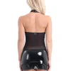 Leatherette Halter Dress Net with Chains - Image 5