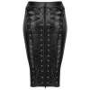 High Waist Faux Leather-Inspired Pencil Skirt - Image 6