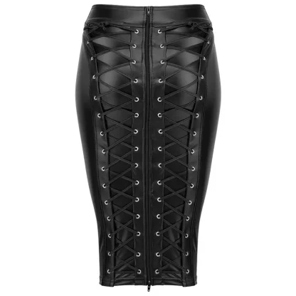 High Waist Faux Leather-Inspired Pencil Skirt - Image 6
