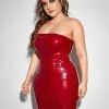 Chic Tube Leather-Inspired Bodycon Mini Dress