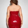 Chic Tube Leather-Inspired Bodycon Mini Dress - Image 4