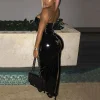 Tube Top PU Leather Bodycon Dress - Image 4